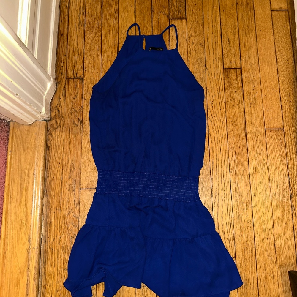 Elegant Blue Halter Dress